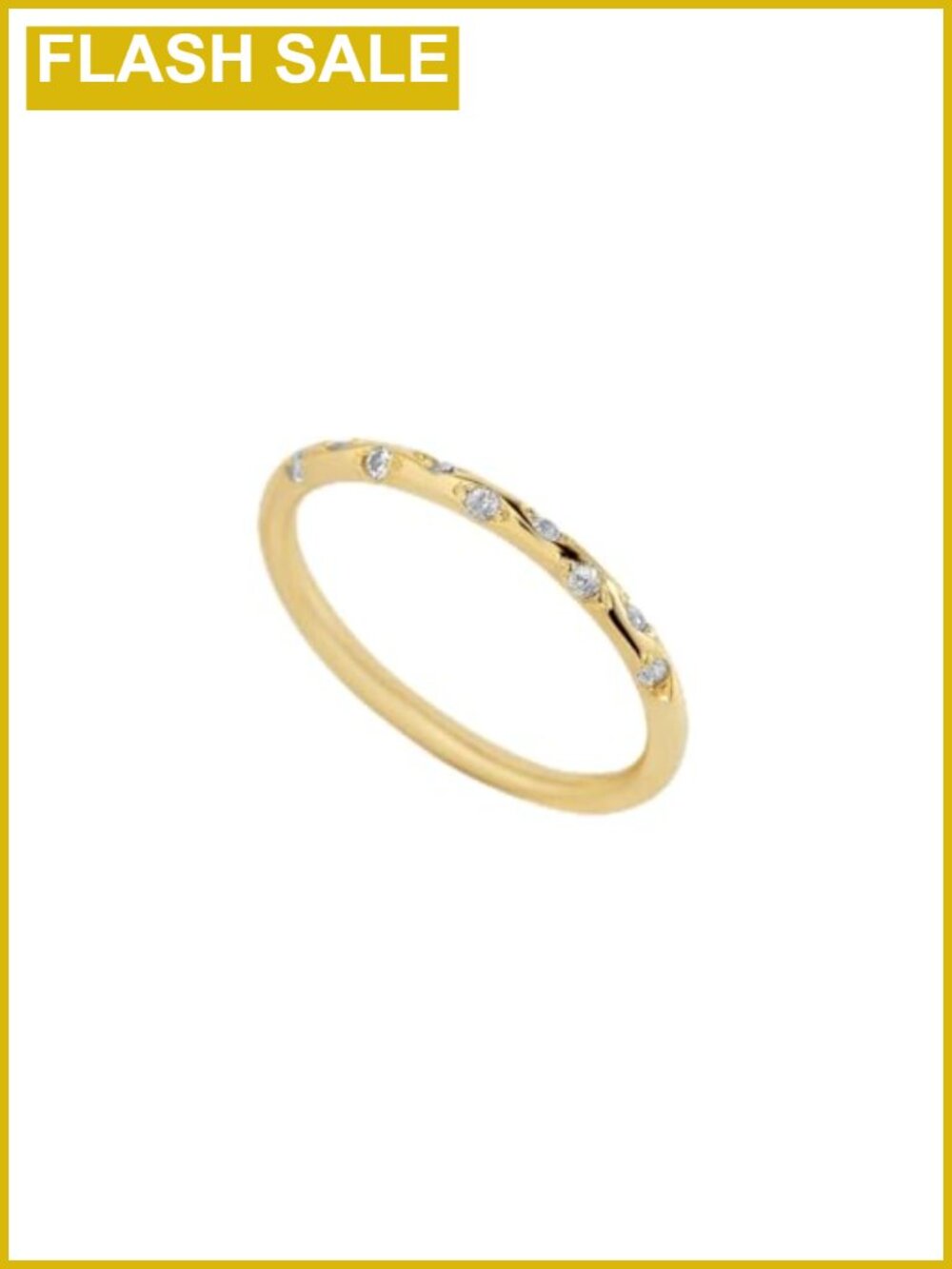 Constellation Birthstone Ring 18K Gold Plated Steel CZ Band Celestial